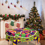 Psychedelic Hippie Peace Sign Print Tablecloth