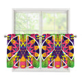 Psychedelic Hippie Peace Sign Print Tier Curtains