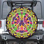 Psychedelic Hippie Peace Sign Print Tire Cover