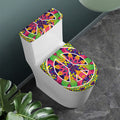 Psychedelic Hippie Peace Sign Print Toilet Lid And Tank Cover Set