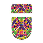 Psychedelic Hippie Peace Sign Print Toilet Lid And Tank Cover Set