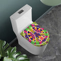 Psychedelic Hippie Peace Sign Print Toilet Lid Cover