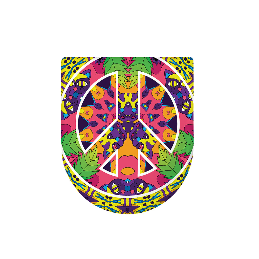 Psychedelic Hippie Peace Sign Print Toilet Lid Cover