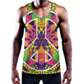Psychedelic Hippie Peace Sign Print Men's Workout Tank Top
