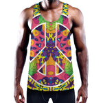 Psychedelic Hippie Peace Sign Print Training Tank Top