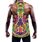 Psychedelic Hippie Peace Sign Print Training Tank Top