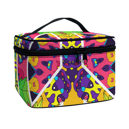 Psychedelic Hippie Peace Sign Print Travel Makeup Bag