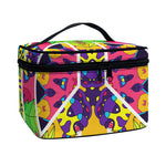 Psychedelic Hippie Peace Sign Print Travel Makeup Bag