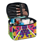 Psychedelic Hippie Peace Sign Print Travel Makeup Bag