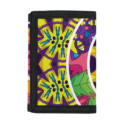 Psychedelic Hippie Peace Sign Print Trifold Wallet