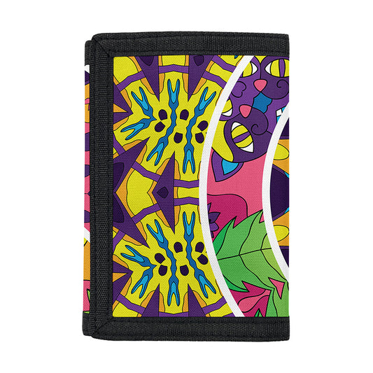 Psychedelic Hippie Peace Sign Print Trifold Wallet