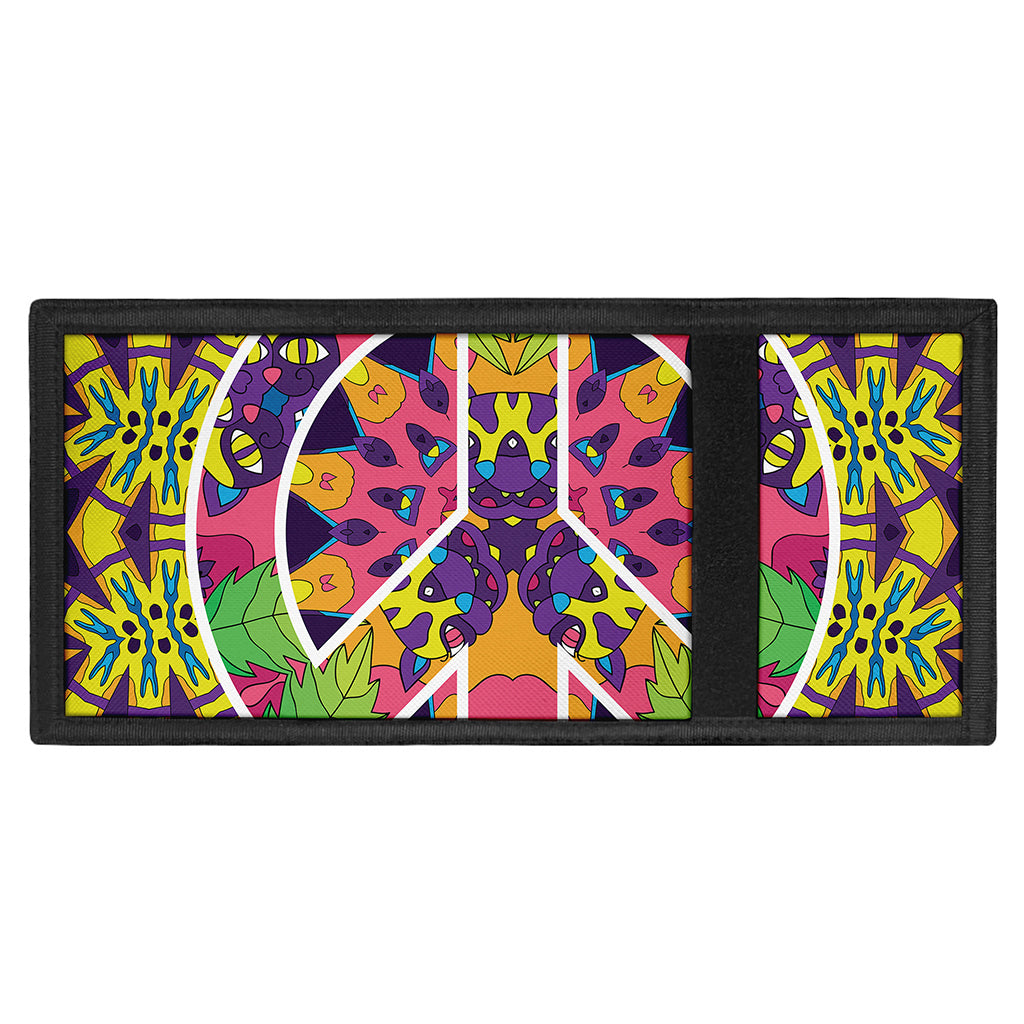 Psychedelic Hippie Peace Sign Print Trifold Wallet