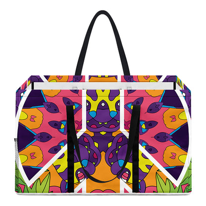 Psychedelic Hippie Peace Sign Print Utility Tote Bag