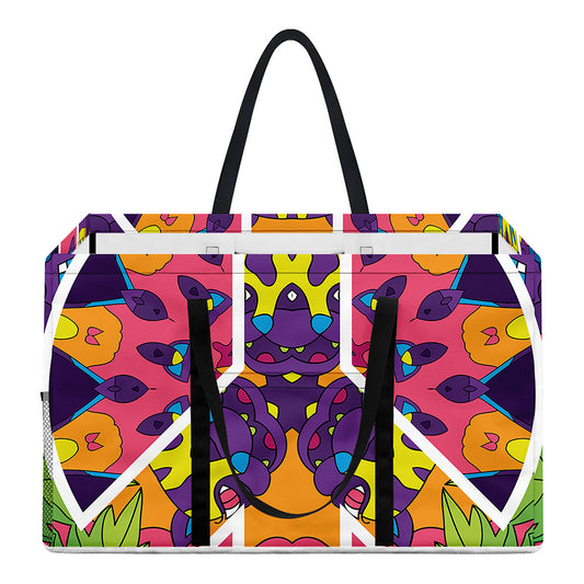 Psychedelic Hippie Peace Sign Print Utility Tote Bag