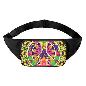 Psychedelic Hippie Peace Sign Print Waist Bag