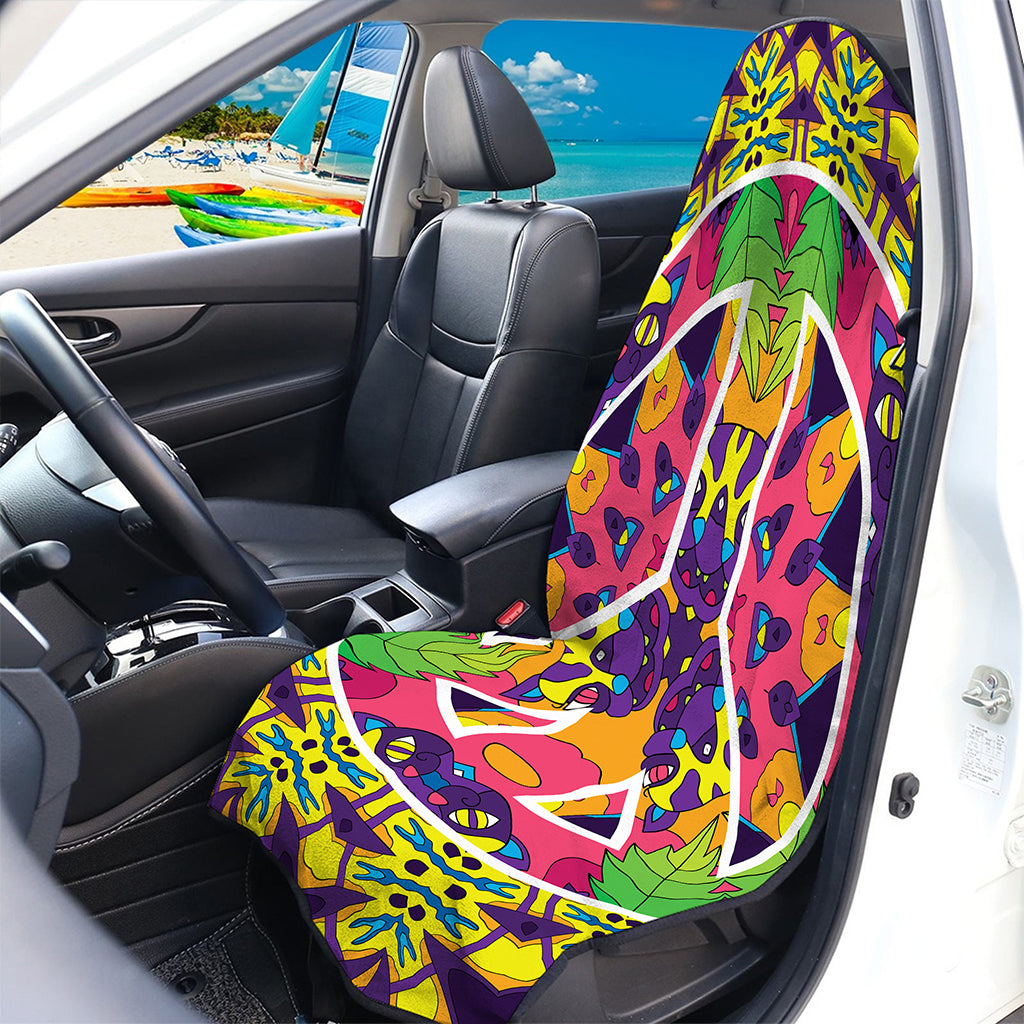 Psychedelic Hippie Peace Sign Print Waterproof Car Seat Cover