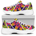 Psychedelic Hippie Peace Sign Print White Chunky Shoes