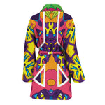 Psychedelic Hippie Peace Sign Print Women's Bathrobe