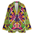 Psychedelic Hippie Peace Sign Print Women's Blazer