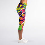 Psychedelic Hippie Peace Sign Print Women's Capri Leggings