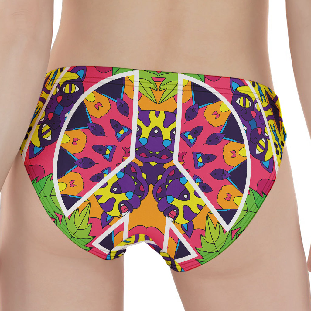 Psychedelic Hippie Peace Sign Print Women's Panties