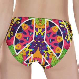 Psychedelic Hippie Peace Sign Print Women's Panties