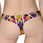 Psychedelic Hippie Peace Sign Print Women's Thong