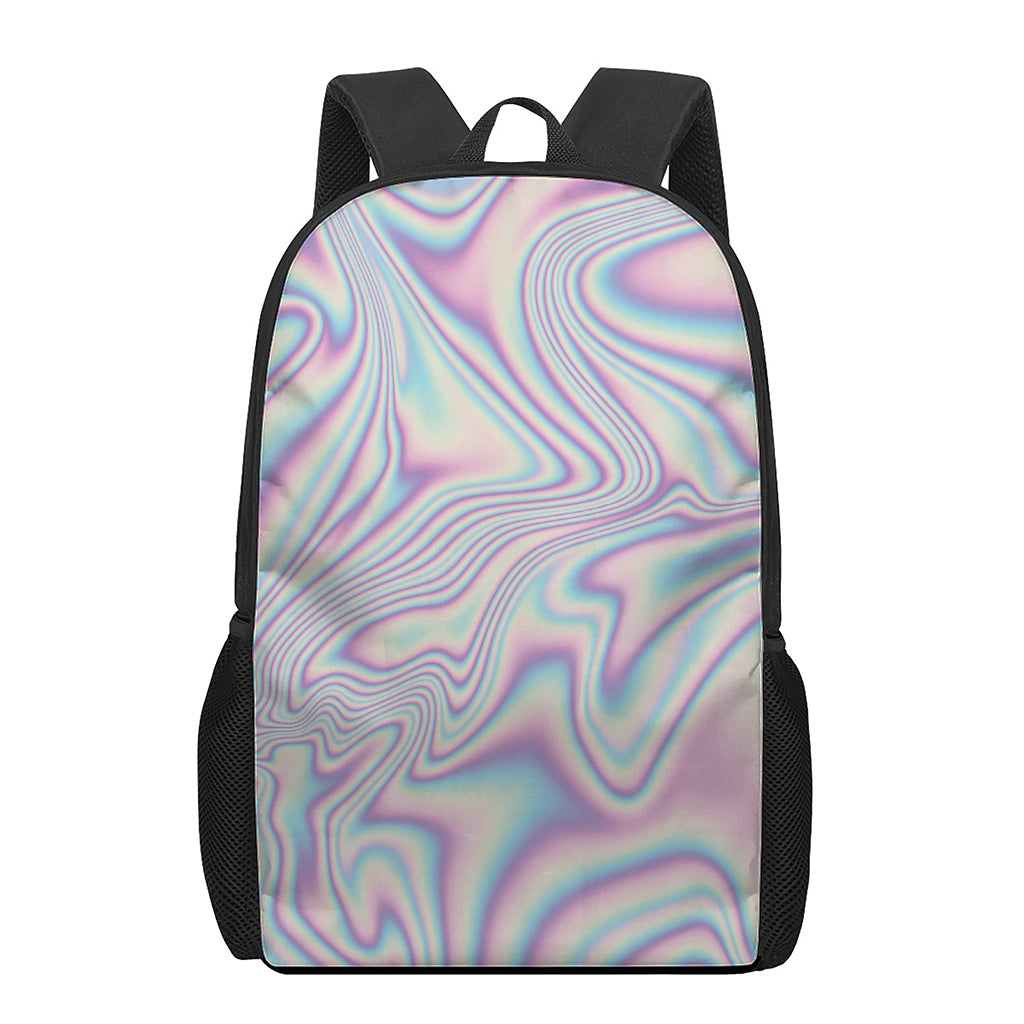 Psychedelic Holographic Print 17 Inch Backpack
