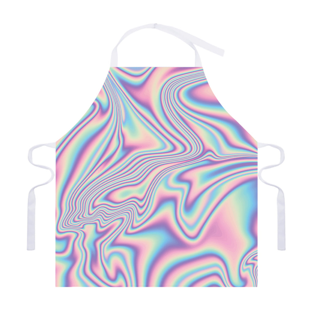 Psychedelic Holographic Print Adjustable Apron