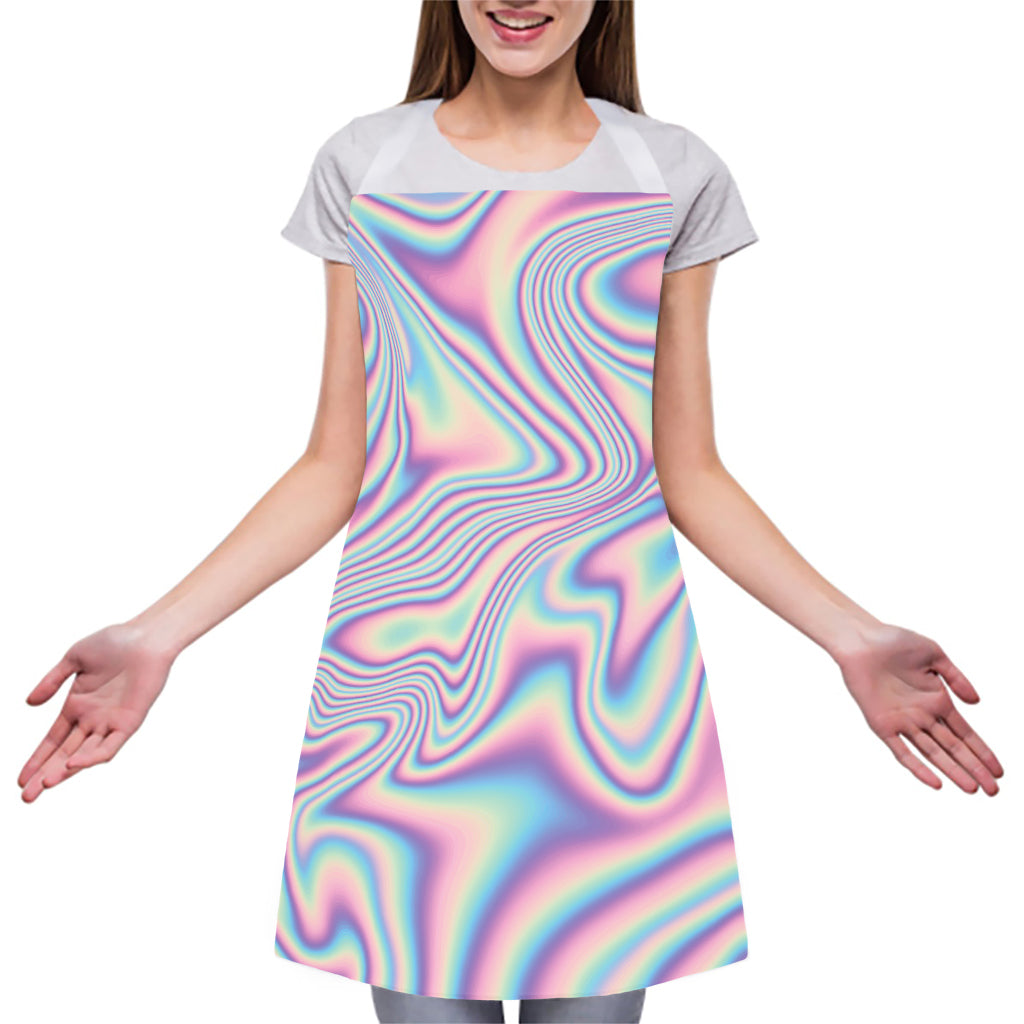 Psychedelic Holographic Print Adjustable Apron
