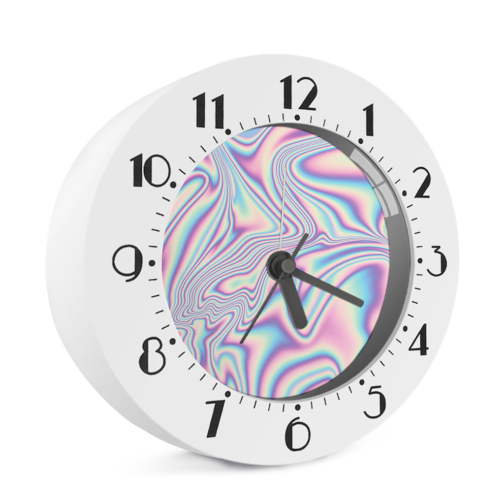 Psychedelic Holographic Print Alarm Clock