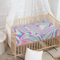 Psychedelic Holographic Print Baby Crib Sheet