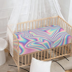 Psychedelic Holographic Print Baby Crib Sheet