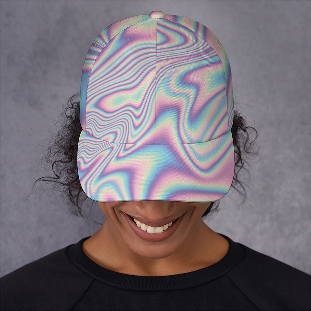 Psychedelic Holographic Print Baseball Cap