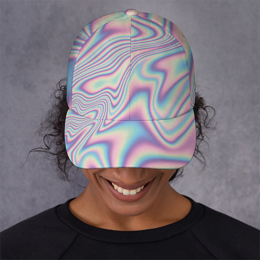 Psychedelic Holographic Print Baseball Cap