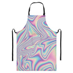 Psychedelic Holographic Print Bib Apron With Pocket