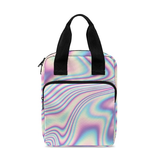 Psychedelic Holographic Print Bible Tote Bag