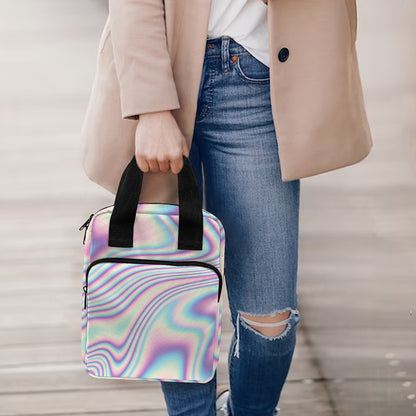 Psychedelic Holographic Print Bible Tote Bag