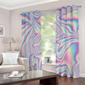 Psychedelic Holographic Print Dimout Grommet Curtains