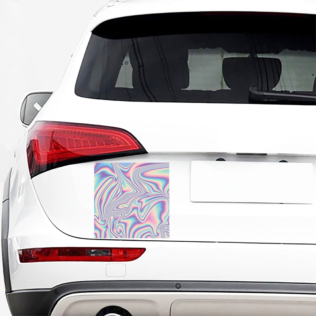 Psychedelic Holographic Print Car Sticker