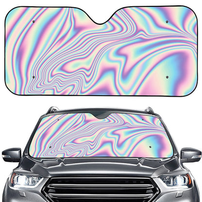 Psychedelic Holographic Print Car Windshield Sun Shade