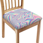 Psychedelic Holographic Print Chair Cushion Cover