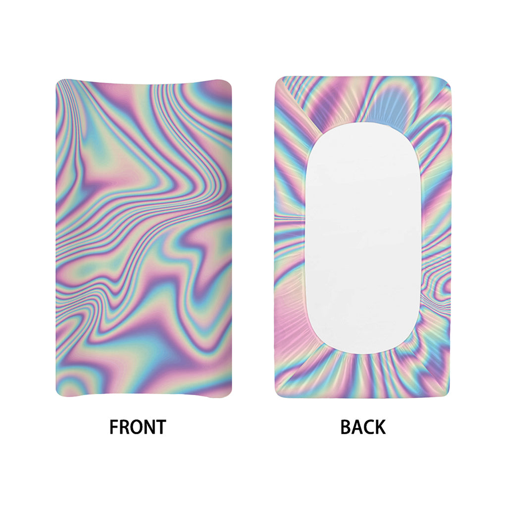 Psychedelic Holographic Print Changing Pad Cover