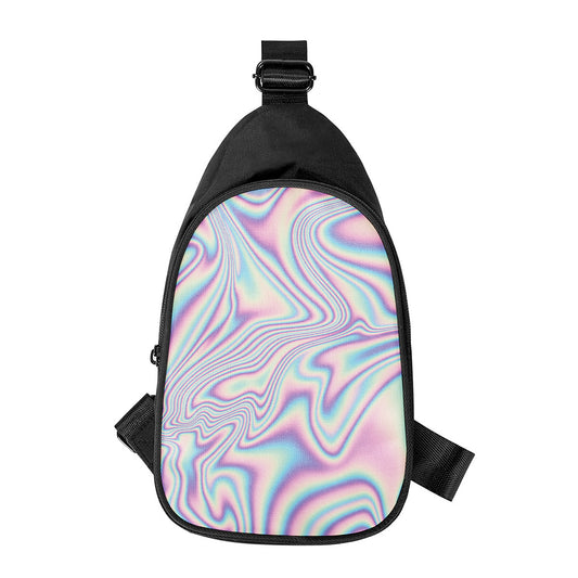 Psychedelic Holographic Print Chest Bag