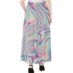 Psychedelic Holographic Print Chiffon Maxi Skirt