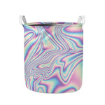Psychedelic Holographic Print Collapsible Laundry Basket