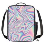Psychedelic Holographic Print Crossbody Lunch Bag