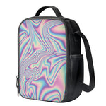 Psychedelic Holographic Print Crossbody Lunch Bag