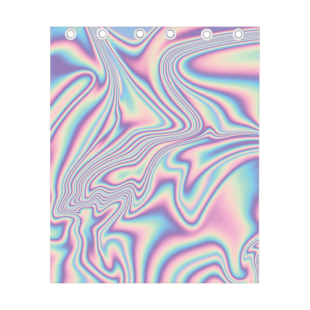 Psychedelic Holographic Print Curtain