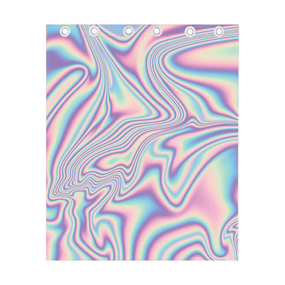 Psychedelic Holographic Print Curtain